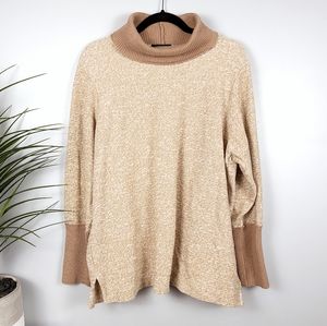 Lands' End Oatmeal Turtleneck Sweater Plus Size